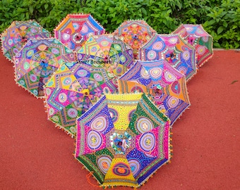 10 Pcs Mix Lot Indian Wedding Umbrella Handmade Umbrella Decorations Parasols Cotton Umbrellas