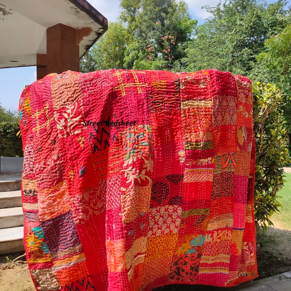 Boho Patchwork Quilt Kantha Quilt Handgefertigte Vintage Quilts Boho King Size Bettwäsche Überwurf Decke Tagesdecke Quilting Hippie Quilts zum Verkauf