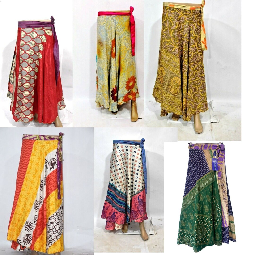 Wholesale of Vintage Indian Silk Wrap Skirts - Etsy
