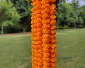 Guirnalda de caléndula india: decoración artificial festiva para bodas y Diwali