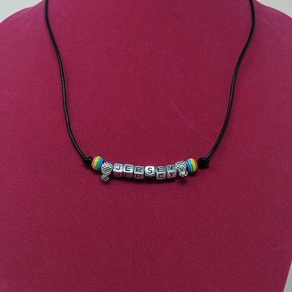 Custom Name Necklace only, lifestyle, gay, upsidedown pineapple, bisexual