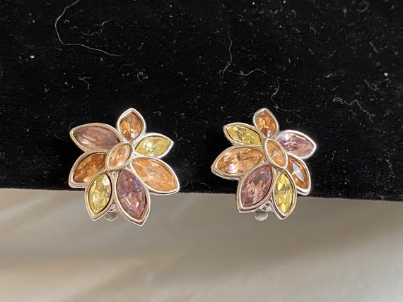 Vintage Swarovski Signed Amethyst, Citrine and Ye… - image 1