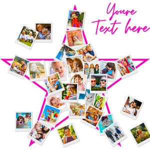 Star Shape Collage Template, Editable Collage for Star Fans Gifts, Collage for Star Team, Canva Custom Star Collage