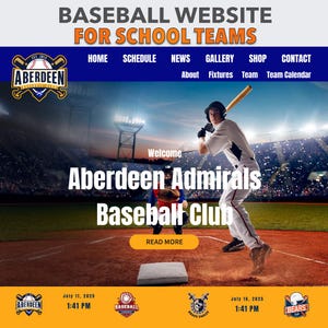 Baseball Team Website Template: Editable Canva Design (Digital Download)