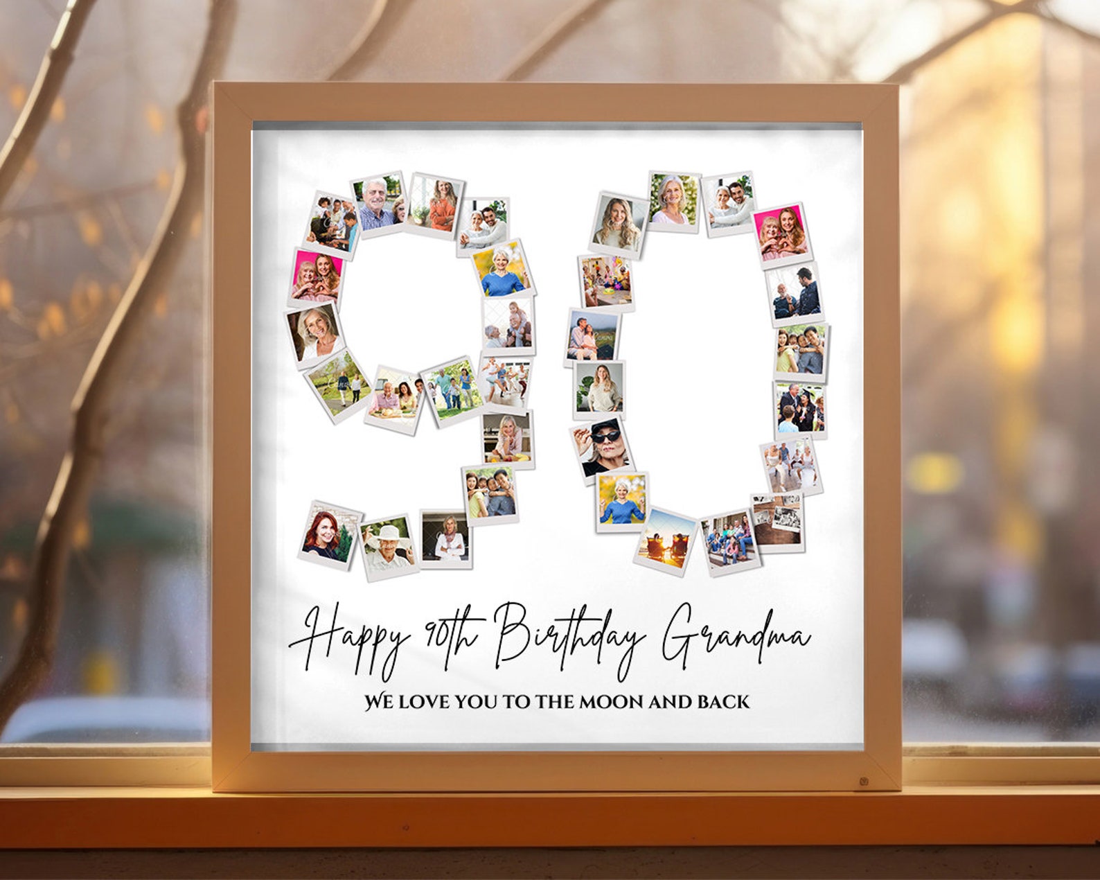 90th Birthday Photo Collage Gift: Personalized Number Template (digital ...