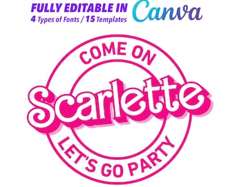Come On "Your Text" Let's Go Party Canva Temp, Custom Name Custom Text Princess Babe Girl Edit, Clipart, Png, Cut File | Cricut, Silhouette