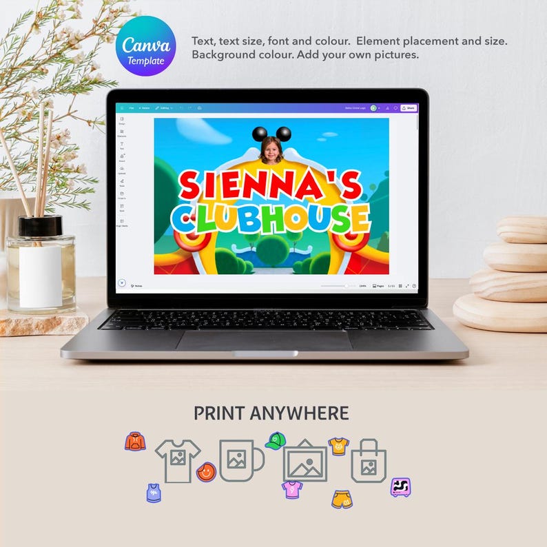 Clubhouse Colorfull Mouse Clubhouse Editable Logo, Clubhouse Font, Personalized PNG ...