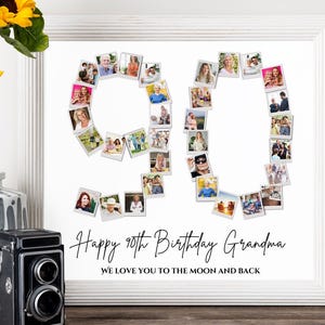 90th Birthday Photo Collage Gift: Personalized Number Template (digital ...