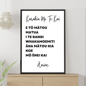 Te Reo Māori Prayer for Food - instant download