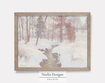 Early Winter Forest | Vintage Painting | Digital Print Wall Decor | PRINTABLE | 191