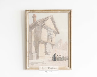 Girls Boarding School Walk Through France | Vintage Painting | Digital Print Wall Decor | PRINTABLE | 176