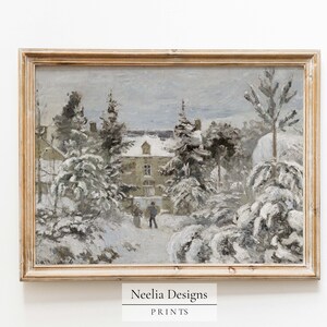House in Winter Snow | Vintage Painting | Digital Print Wall Decor | PRINTABLE | 080