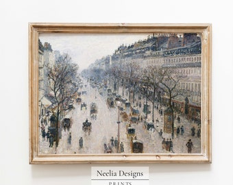 Winter in the City of Paris I | Vintage Painting | Digital Print Wall Decor | PRINTABLE | 143