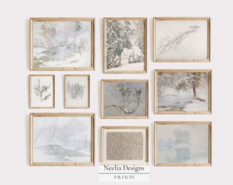 Whimsical Neutral Winter Forest Collection | Vintage Gallery | Digital Print Wall Decor | PRINTABLE | 164
