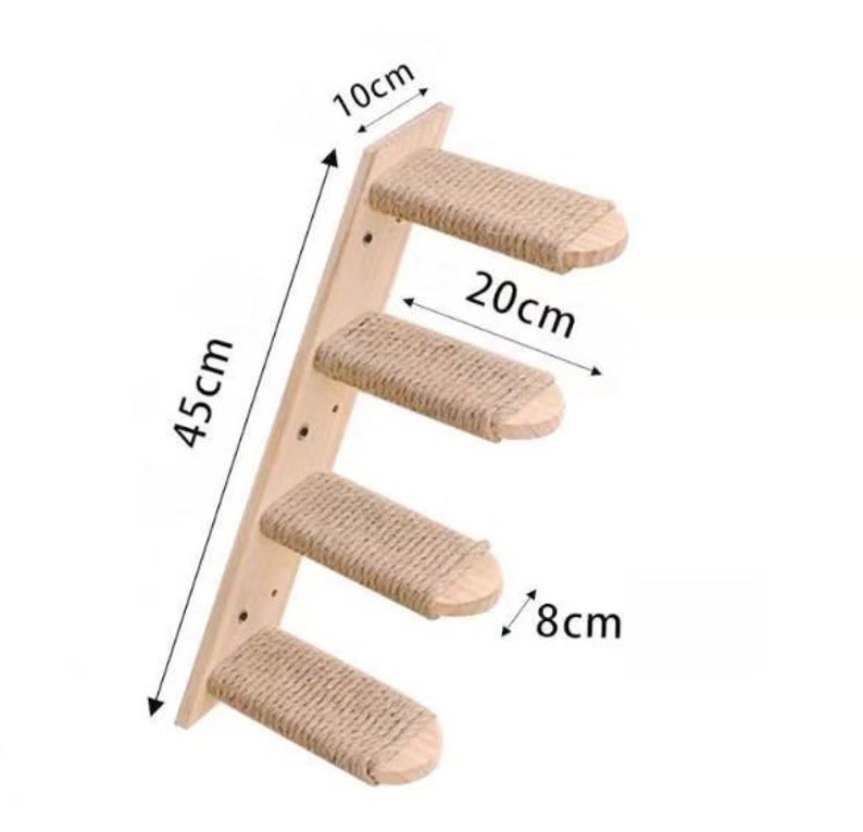 Wood Cat Stairs Wall Furniture Cat Play Steps Climbing Wall Etsy