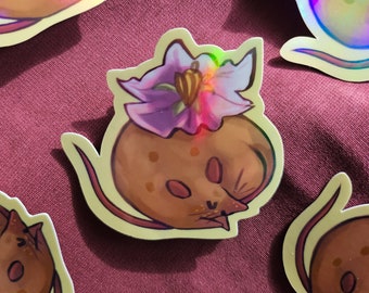 Potato Rat Holographic Vinyl Sticker