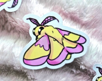 Rosy maple moth Vinyl Sticker