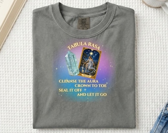 Tabula Rasa Clean Slate Tarot Shirt, Cleanse the Aura Star Card Aquamarine Tee, Comfort Colors Spiritual Gift