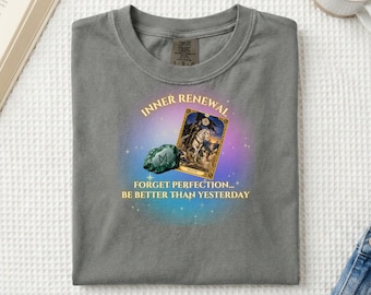 T-shirt met tarot-thema 'Inner Renewal', 'Be Better Than Yesterday' (Wees beter dan gisteren), T-shirt met de doodskaart, 'Heksenachtige Comfort Colors' (spiritueel cadeau)