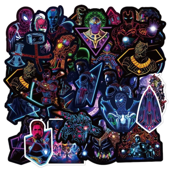 Avengers Neon (pack of 100) Vinyl Stickers | Self Adhesive
