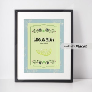Limonada Digital Downloads, Mexican Digital Prints, Wall Art, Room Decor, Drinks Wall Decor, Aguas Frescas