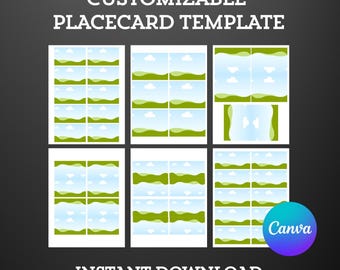 Editable Name Tags Customizable | Printable Place Card Template | DIY Canva Template for Wedding, Parties, and more | Instant Download