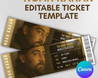 Noah Kahan The Divide Concert Ticket Template – Customizable Tour Keepsake (Digital Download)