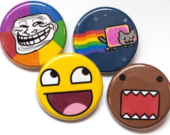 Throwback Meme Pin Button Set 1.25"