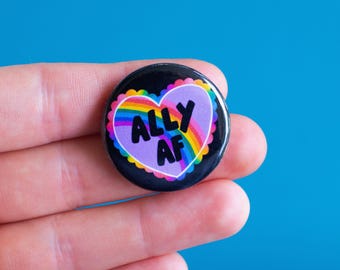 LGBT Pride ALLY 1.25” Pin Button Badge - LGBTQ+, Gift for pride month, Gay allies