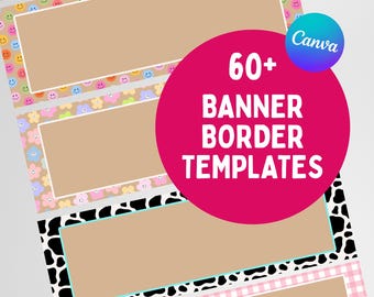 60+ Banner Border Canva Templates, 24x72 Party Banner Template, Walgreens Banner, Printable Photo Banner, Event Backdrop