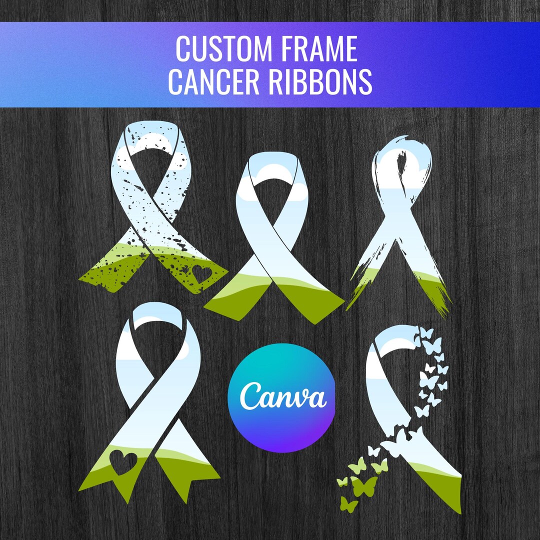 Canva Custom Cancer Ribbon Frame, Bleach Effect, Sublimation, Any Color ...