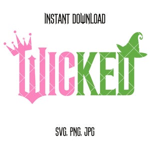 Wicked - Glinda Elphaba Witch Hat Crown SVG png jpg Cricut Crafts tshirt sticker mok tas digitale bestanden