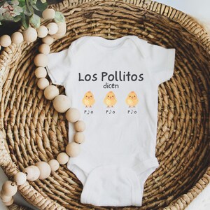 Pio Pio Pio Baby Hiszpański Body z Piosenki Hiszpański Koszulka dla niemowląt Bebe Baby Shower Prezent Ogłoszenie Ujawnienie Słodkiego Dziecka Anuncio de Embarazo
