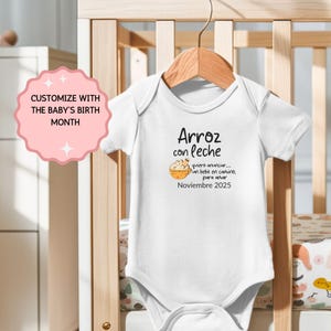 Joli faire-part de grossesse personnalisé, comptine espagnole pour grossesse, faire-part de grossesse latino-américain de la première fois à une maman Anuncio de Embrazo Arroz con Leche
