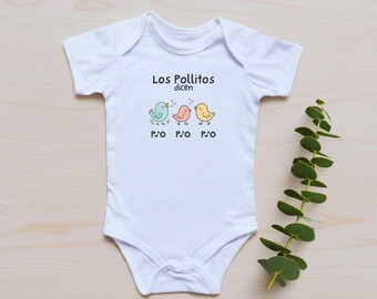 Romper Spaans kinderliedje | Los Pollitos Dicen Zwangerschapsaankondiging babyoutfit