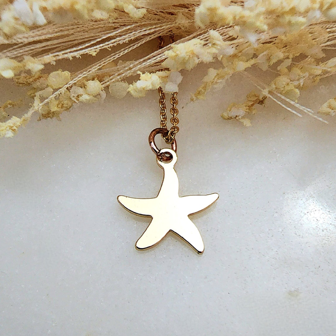 Gold Starfish Necklace, Star Necklace, Starfish Necklace, Sea Star ...