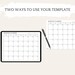 Monthly Calendar Planner Editable Template, Blank Monthly Calendar ...