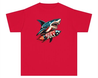 T-shirt unique Ink'd Rocket Shark pour jeunes