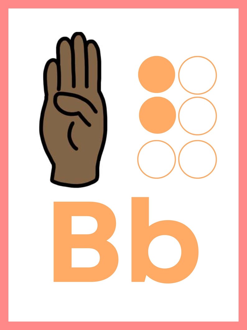 ASL and Braille Inclusive Alphabet Printable Etsy Canada