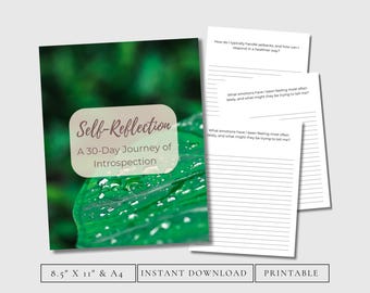 Self-Reflection Journal 30 Guided Prompts for Mindfulness, Clarity & Personal Growth Printable Workbook