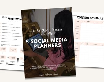 Social Media Planner Content Calendar Digital Template Instagram Planning Strategy Business Tracking Tool Organizer Creator Marketing Guide