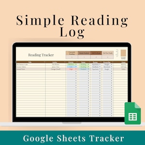 Einfache Lese-Tracker Google Sheets Buch-Tracker-Spreadsheet für Avid Reader & Book Lover Coffee Theme