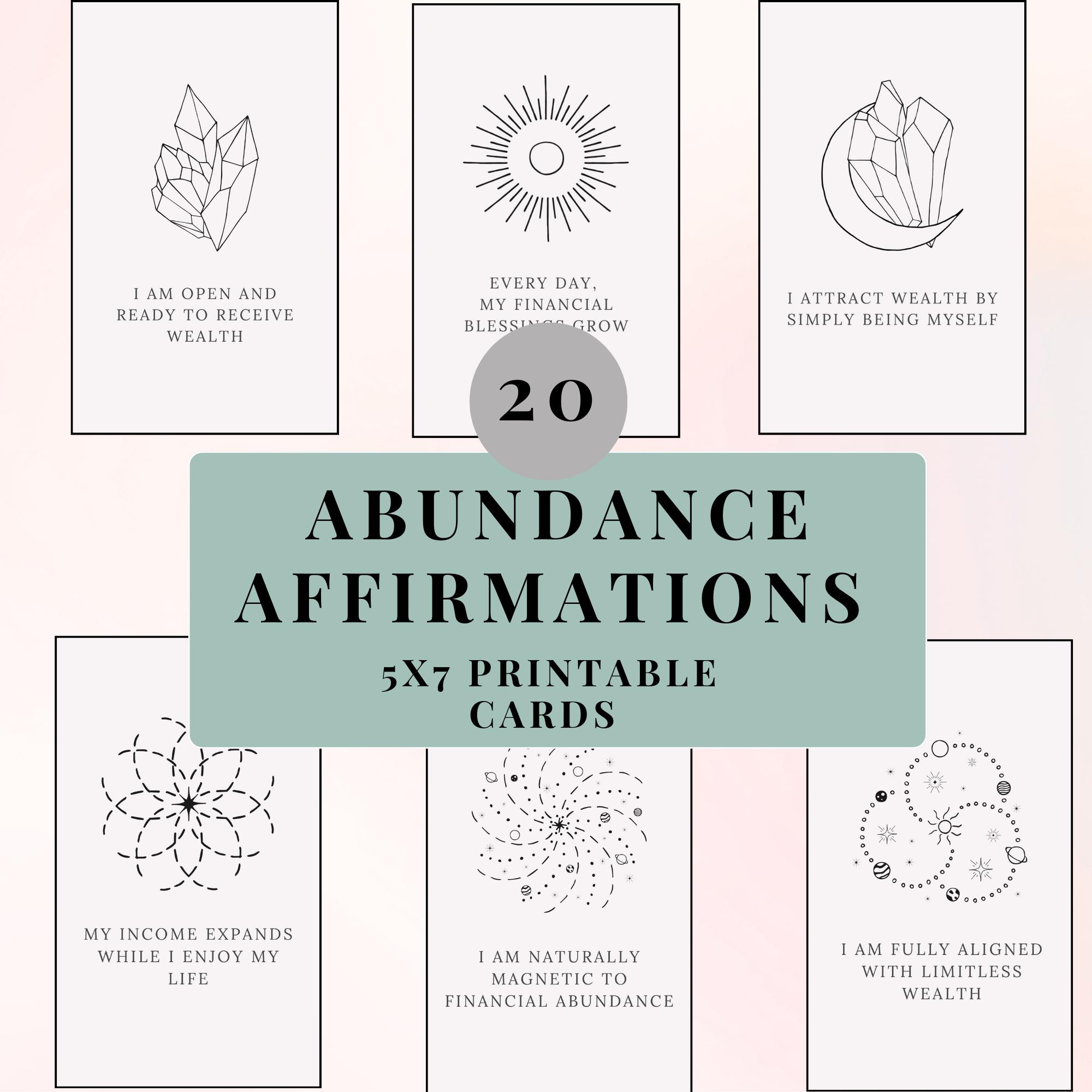20 Celestial Abundance Affirmation Cards – Printable Money ...
