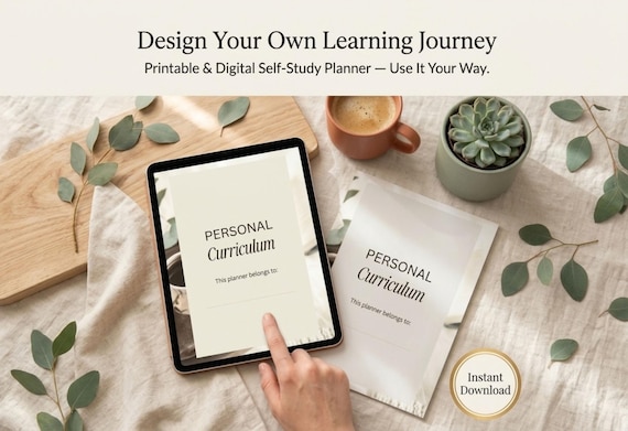 Personal Curriculum Planner Printable Academic Habit Tracker Journal Goals Template Learning Journey Reflection Guide Personal Goal Setting