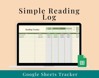 Digital Reading Tracker Buchbesprechungsvorlage Google Sheets Log Persönliches Bibliotheksmanagementsystem Fortschritt Literatur Organisation