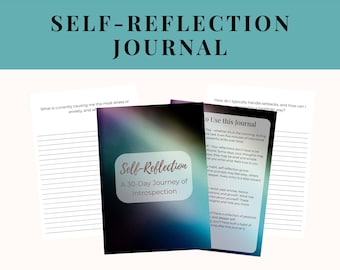 Self-Reflection Journal 30 Guided Prompts for Mindfulness, Clarity & Personal Growth Printable Workbook