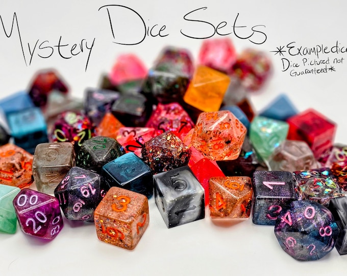 Mystery Dice DnD Resin Dice Set, DnD, Polyhedral Dice, Dungeons and Dragons, d&d Dice, rpg dice, D20 Dice, DnD Gifts