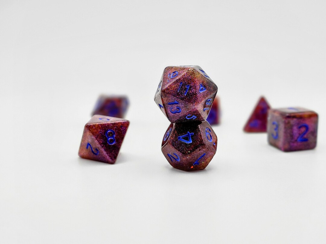 A Stones Secret Dnd 7pcs Round Edge Resin Dice Set, Dnd, Polyhedral Dice, Dungeons and Dragons