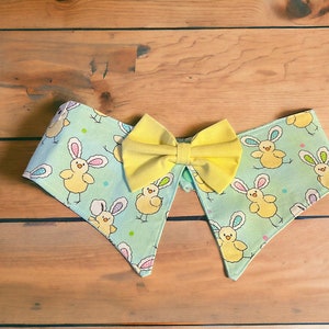 Easter Dog Bandana: Spring Chick Plaid with Bowtie