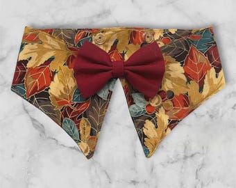 Nœud papillon bandana pour chien FALL : collier d'automne fait main pour animal de compagnie